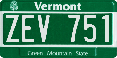 VT license plate ZEV751