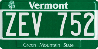 VT license plate ZEV752