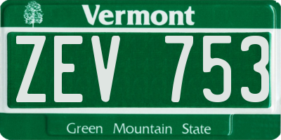 VT license plate ZEV753
