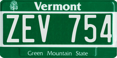 VT license plate ZEV754