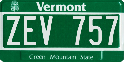 VT license plate ZEV757