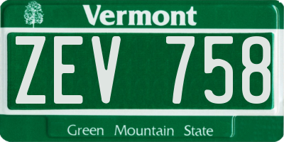 VT license plate ZEV758