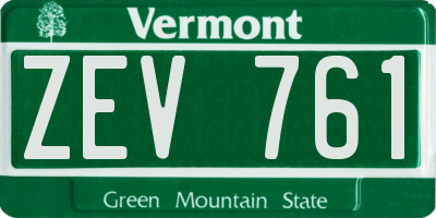 VT license plate ZEV761