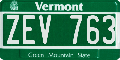 VT license plate ZEV763