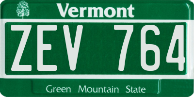 VT license plate ZEV764