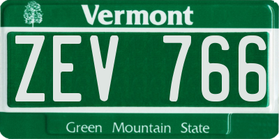 VT license plate ZEV766