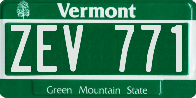 VT license plate ZEV771