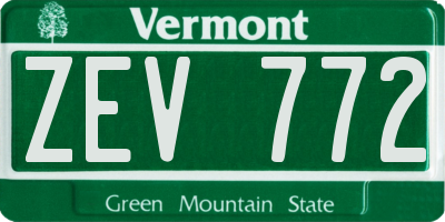 VT license plate ZEV772