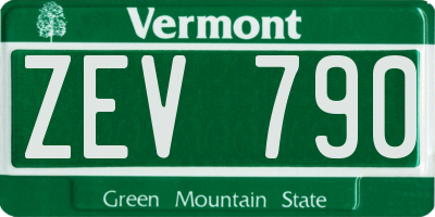 VT license plate ZEV790