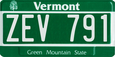 VT license plate ZEV791