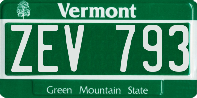 VT license plate ZEV793