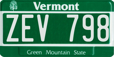 VT license plate ZEV798