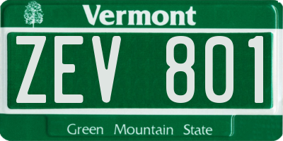 VT license plate ZEV801