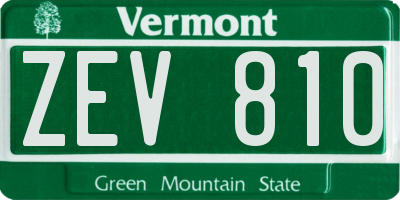 VT license plate ZEV810
