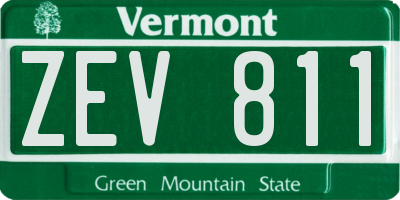 VT license plate ZEV811