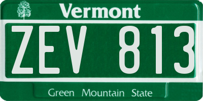 VT license plate ZEV813
