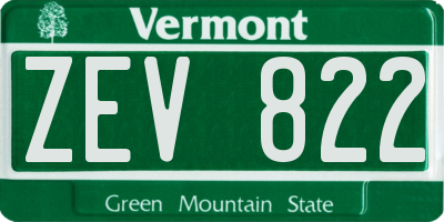 VT license plate ZEV822
