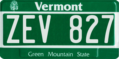 VT license plate ZEV827
