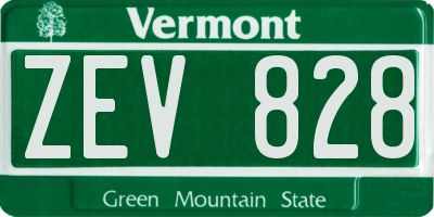 VT license plate ZEV828