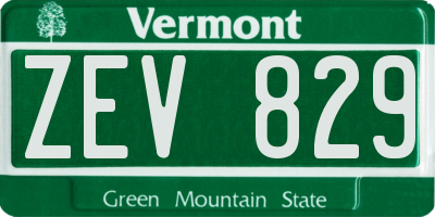 VT license plate ZEV829