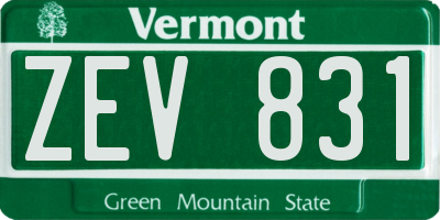 VT license plate ZEV831