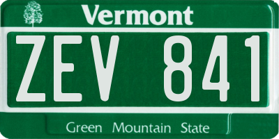 VT license plate ZEV841