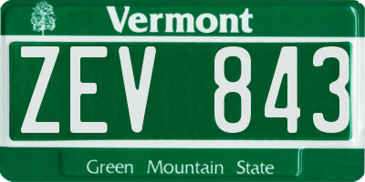 VT license plate ZEV843