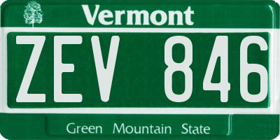 VT license plate ZEV846