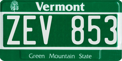 VT license plate ZEV853