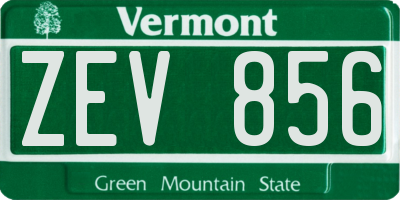 VT license plate ZEV856