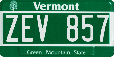 VT license plate ZEV857