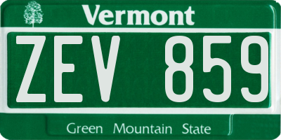 VT license plate ZEV859