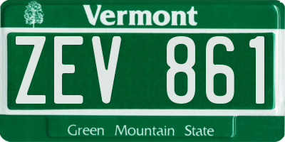 VT license plate ZEV861