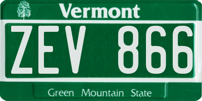 VT license plate ZEV866