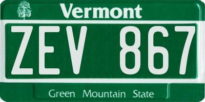 VT license plate ZEV867