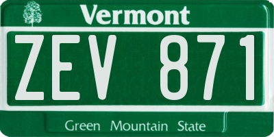 VT license plate ZEV871