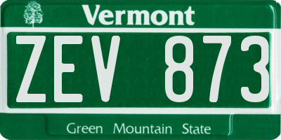 VT license plate ZEV873