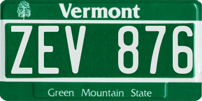 VT license plate ZEV876