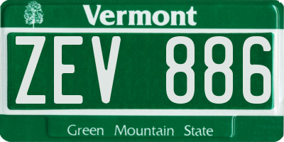 VT license plate ZEV886