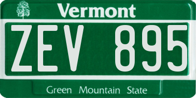 VT license plate ZEV895