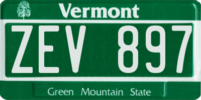 VT license plate ZEV897