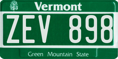 VT license plate ZEV898