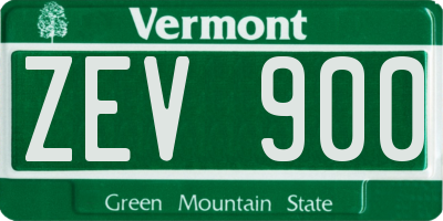 VT license plate ZEV900