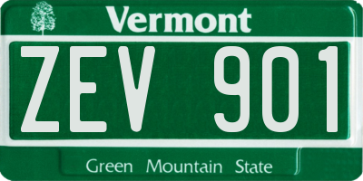 VT license plate ZEV901