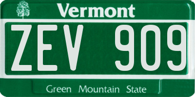 VT license plate ZEV909