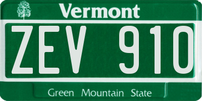 VT license plate ZEV910