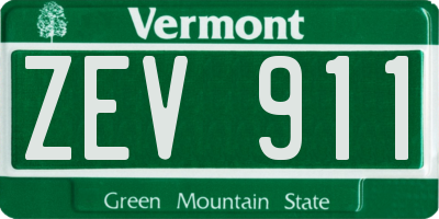 VT license plate ZEV911