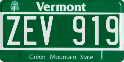 VT license plate ZEV919