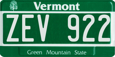 VT license plate ZEV922