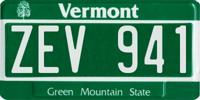 VT license plate ZEV941